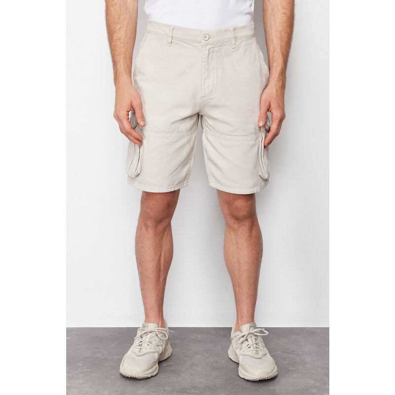 Trendyol Stone Regular Fit Cargo Pocket Short