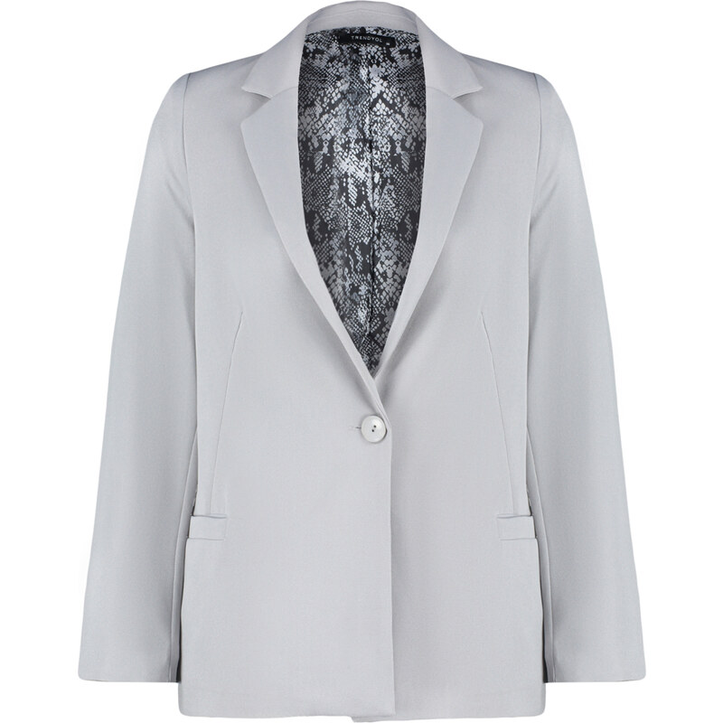 Trendyol Light Gray Regular Lined Woven Blazer Jacket