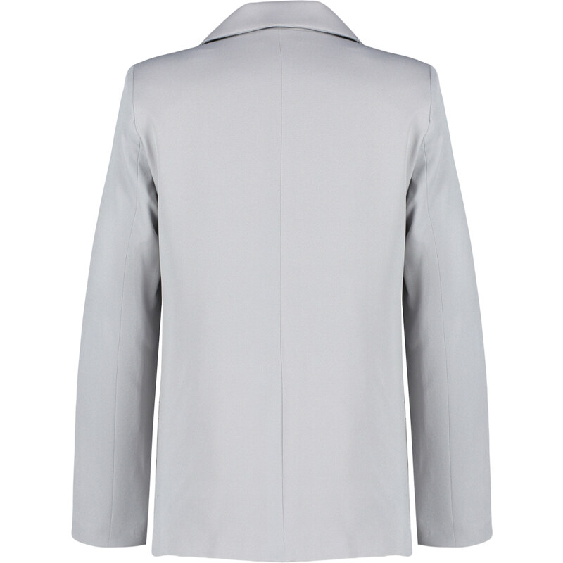 Trendyol Light Gray Regular Lined Woven Blazer Jacket