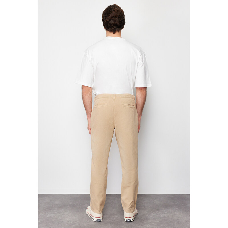 Trendyol Limited Edition Mink Regular Fit Pleated Detailed Soft Touch Chino Trousers