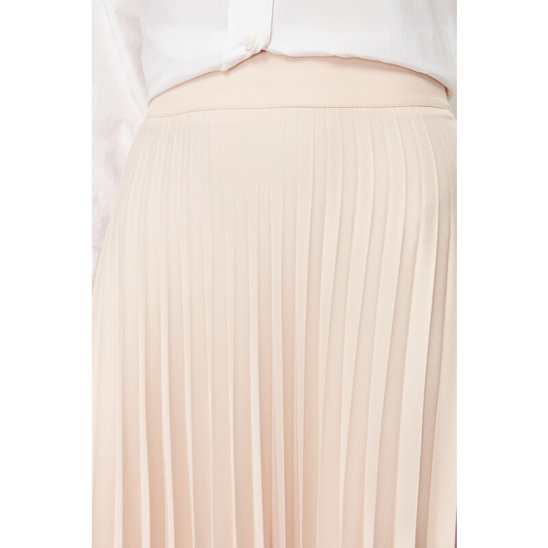 Trendyol Ecru Pleated Woven Skirt