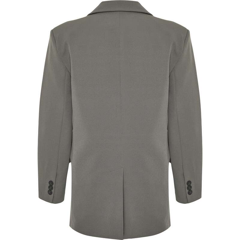 Trendyol Gray Oversize Basic Woven Blazer Jacket
