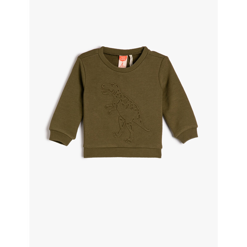 Koton Dinosaur Sweatshirt with Crew Neck Long Sleeve