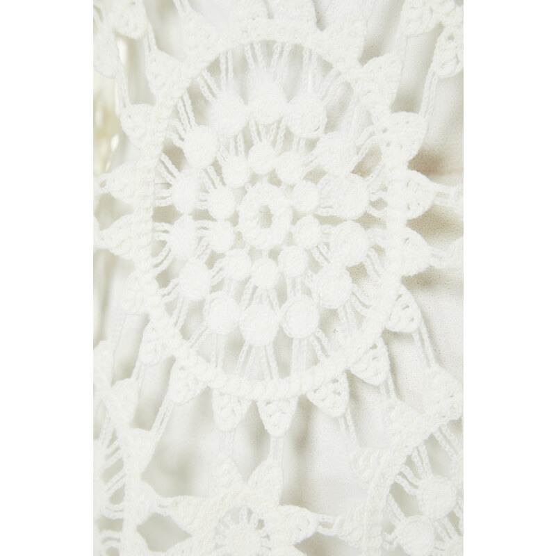 Trendyol Bridal White Mini Knitted Knitwear effect Beach Dress