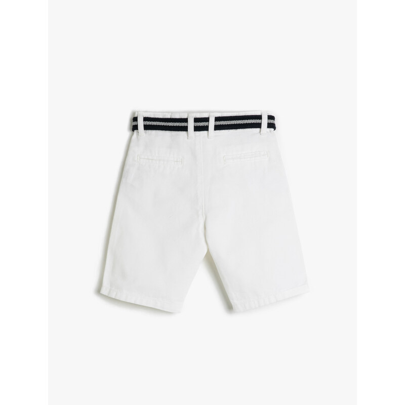 Koton Normal Waist Normal White Boy Shorts 3skb40015tw