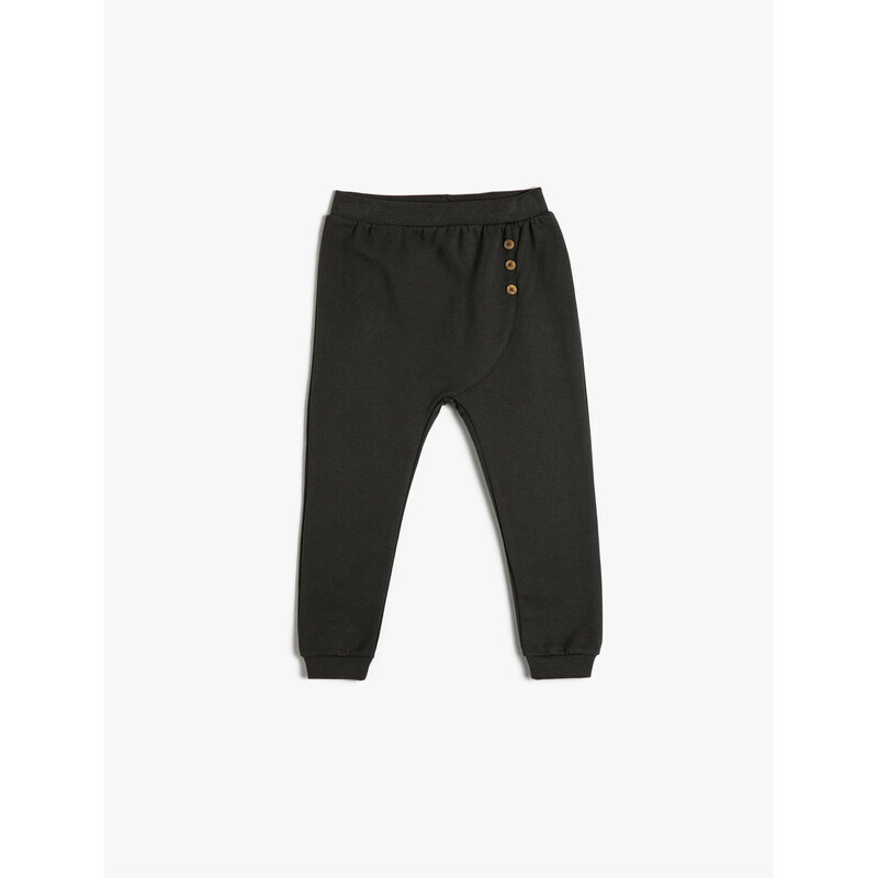 Koton Jogger Sweatpants with Button Detailed Waist, Elastic Cotton.