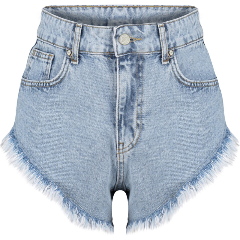 Trendyol Blue Denim Tasseled Denim Shorts & Bermuda