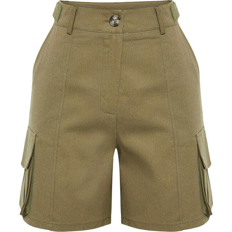 Trendyol Khaki Cargo Pocket Woven Shorts