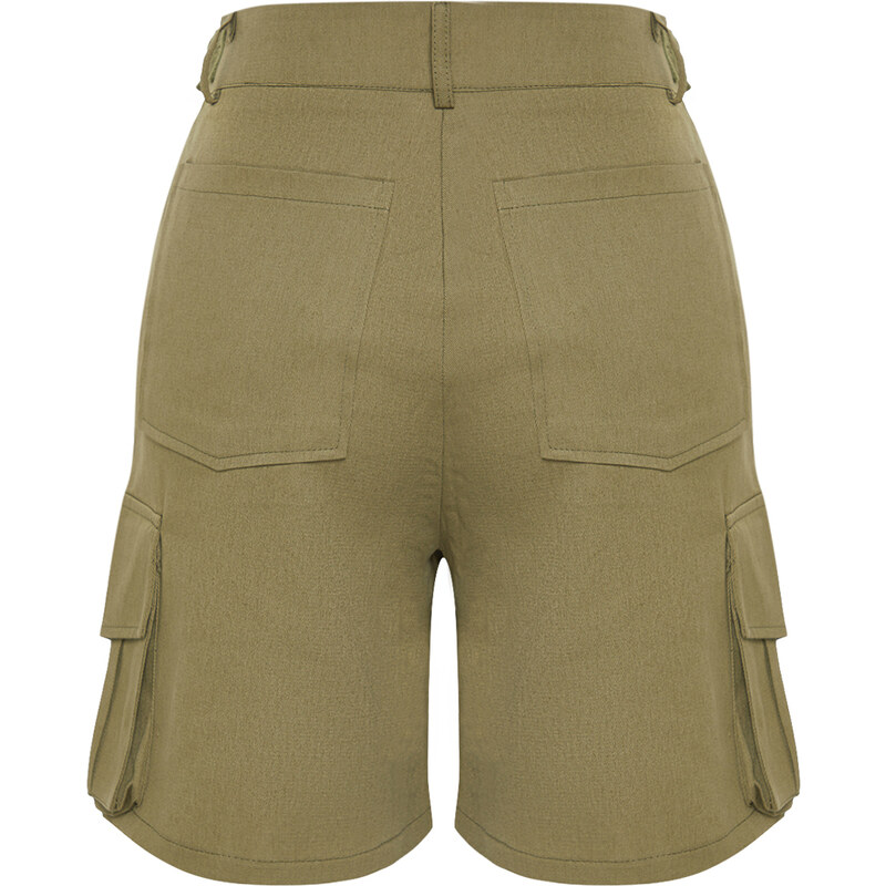 Trendyol Khaki Cargo Pocket Woven Shorts