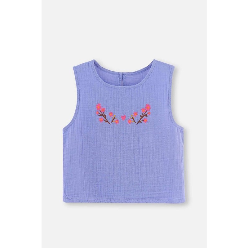 Dagi Lilac Muslin Embroidered T-Shirt