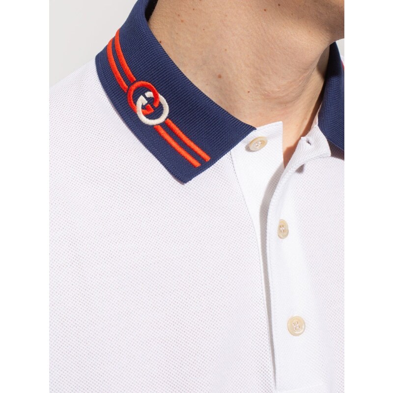 GUCCI Cotton Piquet White polo tričko