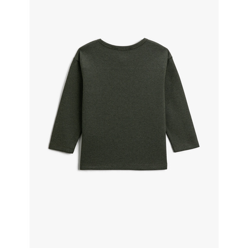 Koton Long Sleeves Crew Neck T-shirt with Button Detail Seer.