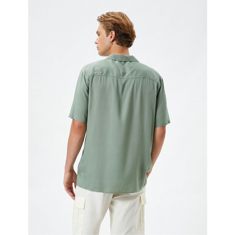 Koton Basic Shirt Short Sleeve Turndown Neck Ecovero Viscose