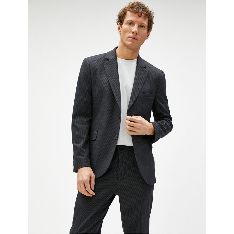 Koton Blazer Jacket with Pocket Detail and Buttons in a Slim Fit