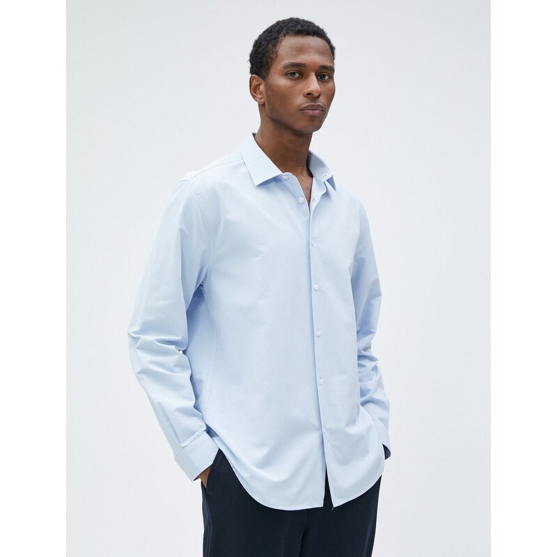 Koton Sport Shirt Slim Fit Classic Collar Long Sleeve Non Iron