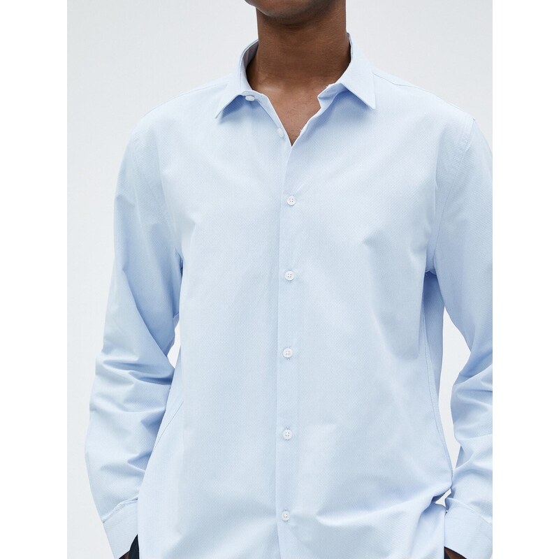 Koton Sport Shirt Slim Fit Classic Collar Long Sleeve Non Iron