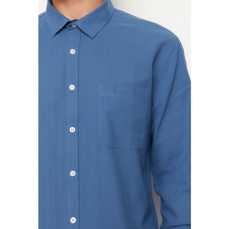 Trendyol Navy Regular Fit 100% Cotton Shirt