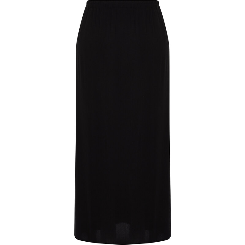 Trendyol Curve Black Maxi Woven Tasseled Beach Skirt