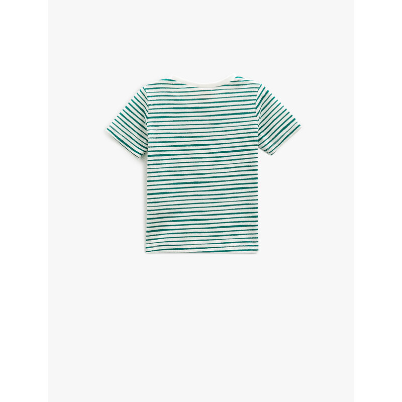 Koton Striped Basic T-Shirt Short Sleeve Crew Neck Cotton