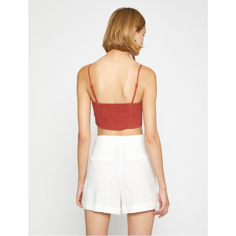 Koton Athlete Crop Thin Straps Linen Blend