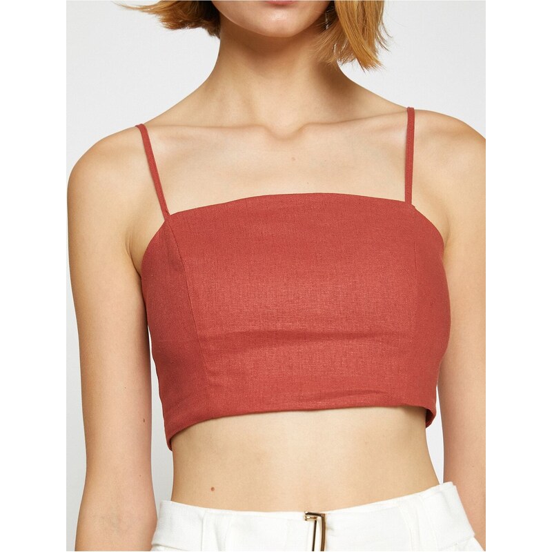 Koton Athlete Crop Thin Straps Linen Blend