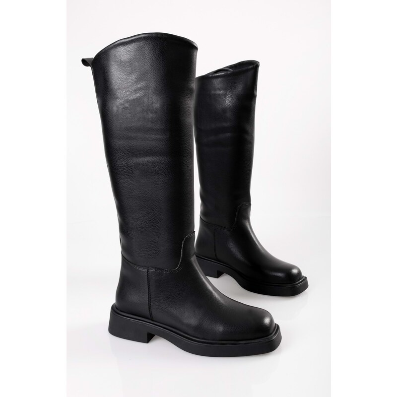 Shoeberry Women's Kensley Black Chunky Sole Boots