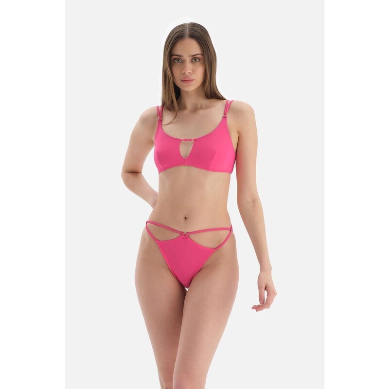 Dagi Fuchsia String Detailní brazilský spodní díl bikin