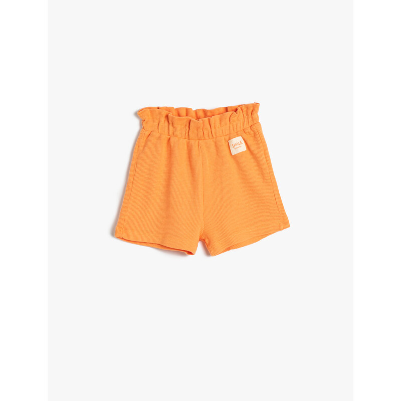 Koton The Waist of the Shorts is Elastic. Textured Label Detail Cotton.