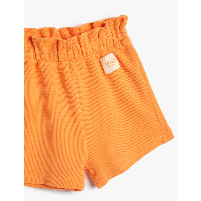 Koton The Waist of the Shorts is Elastic. Textured Label Detail Cotton.