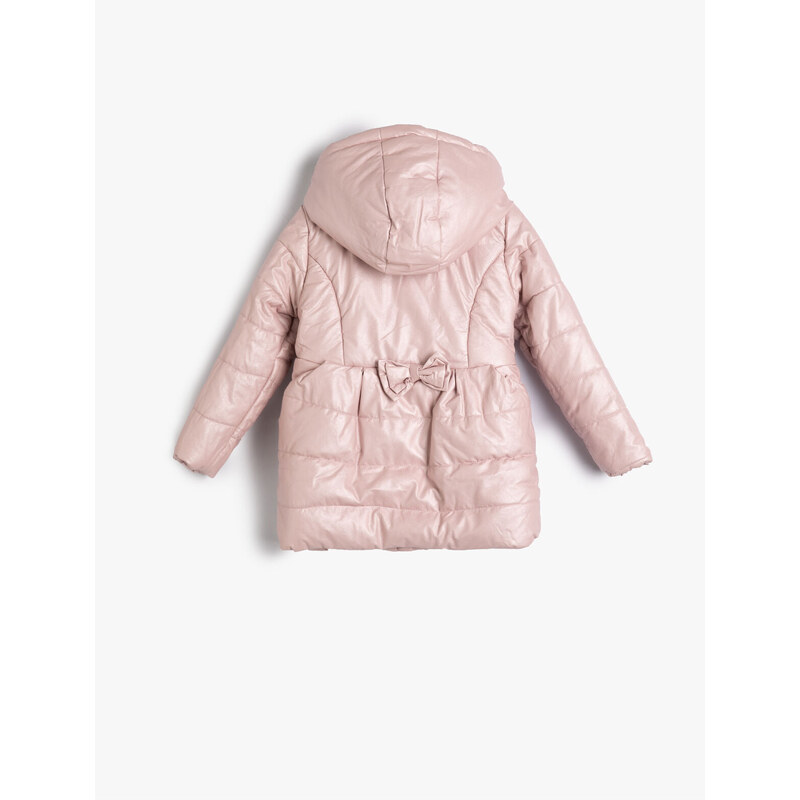 Koton Long Puffer Coat Hooded Quilted Plush Lined