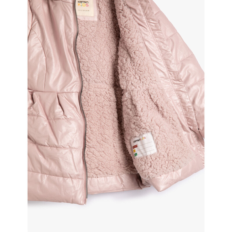 Koton Long Puffer Coat Hooded Quilted Plush Lined