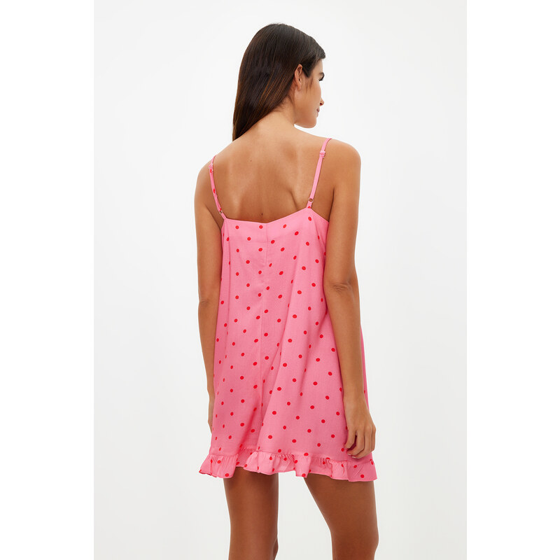 Trendyol Pink Polka Dot Viscose Woven Jumpsuit