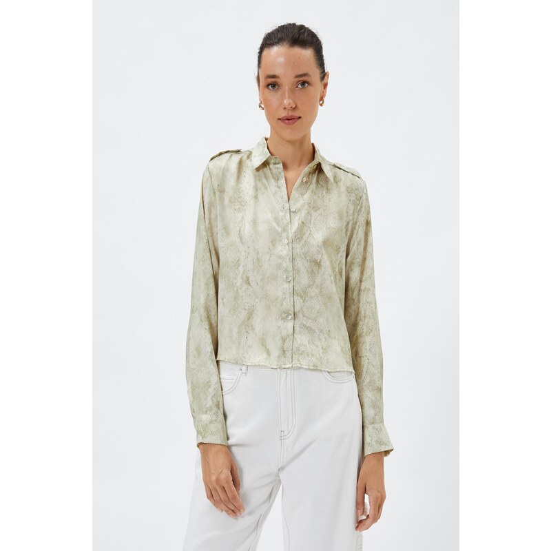 Koton Green Patterned Women's Shirt