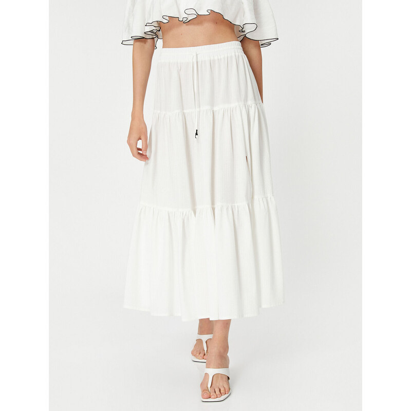 Koton Slit Cotton Midi Skirt