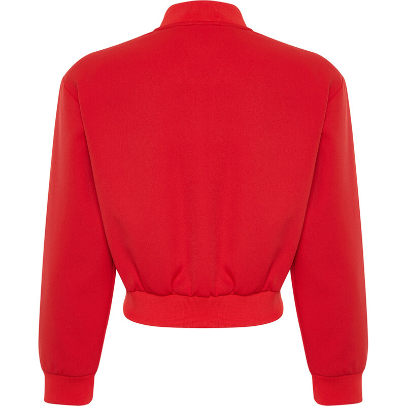 Trendyol Red Crop Slim Bomber Jacket