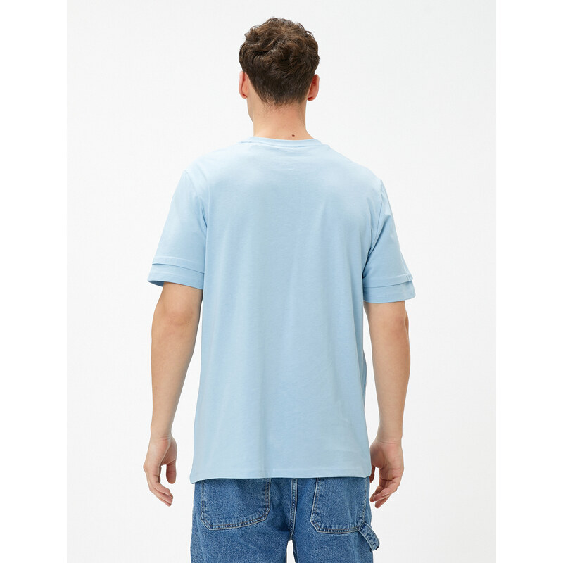 Koton Basic T-Shirt Crew Neck Sleeve Detailed