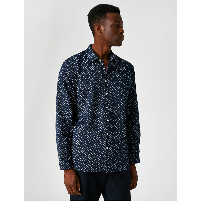 Koton Slim Fit Micro Patterned Shirt Non Iron