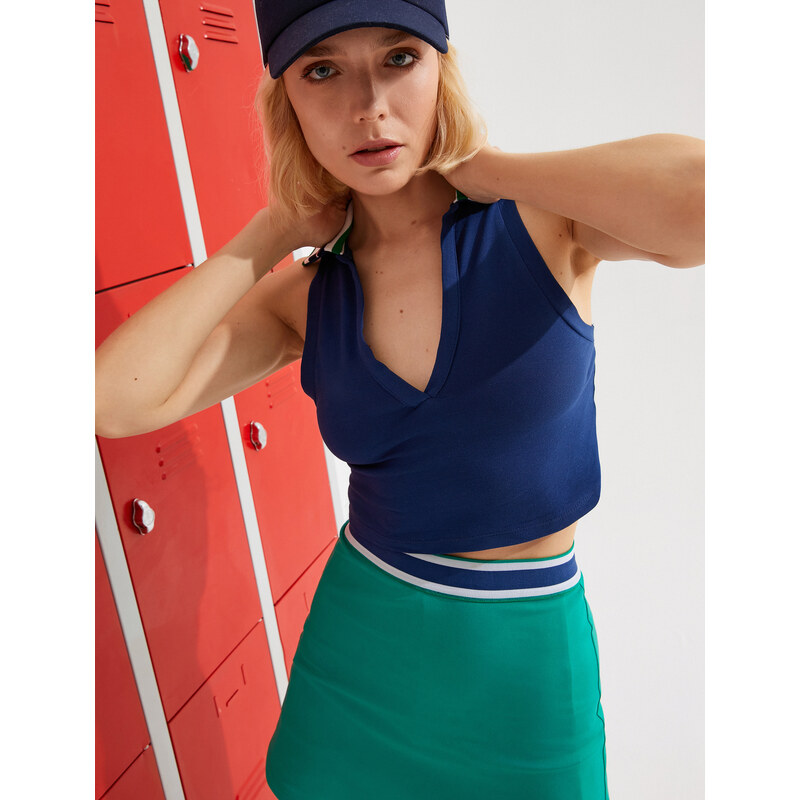 Koton Polo Neck Crop Sports Undershirt