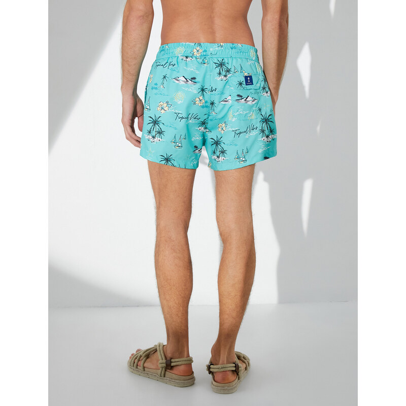 Koton Beach Shorts Summer Theme with a drawstring waist and pockets.