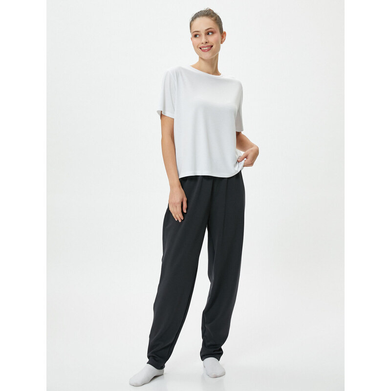 Koton Jogger Pajama Bottoms With Elastic Waist.