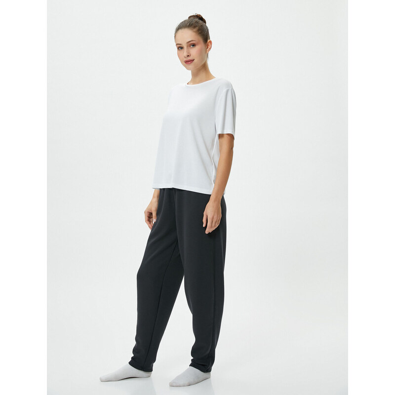 Koton Jogger Pajama Bottoms With Elastic Waist.