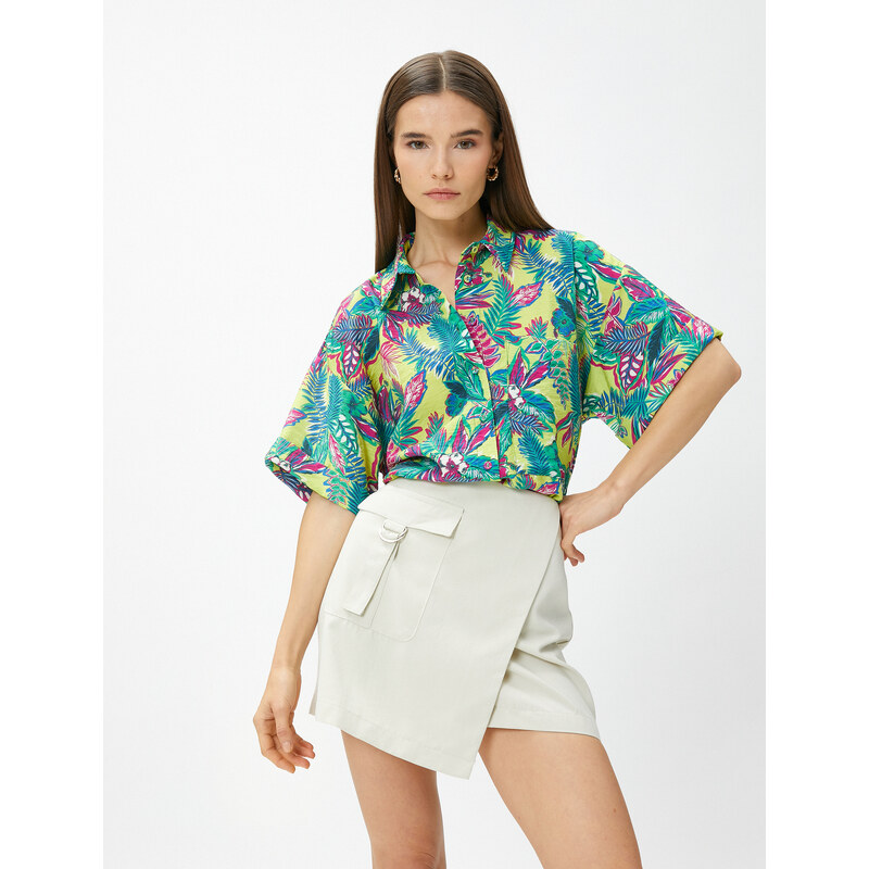 Koton Pocket Detailed Short Sleeve Hawaiian Shirt