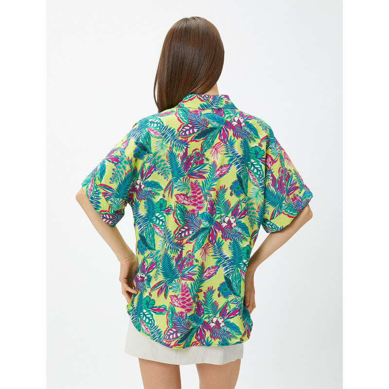 Koton Pocket Detailed Short Sleeve Hawaiian Shirt