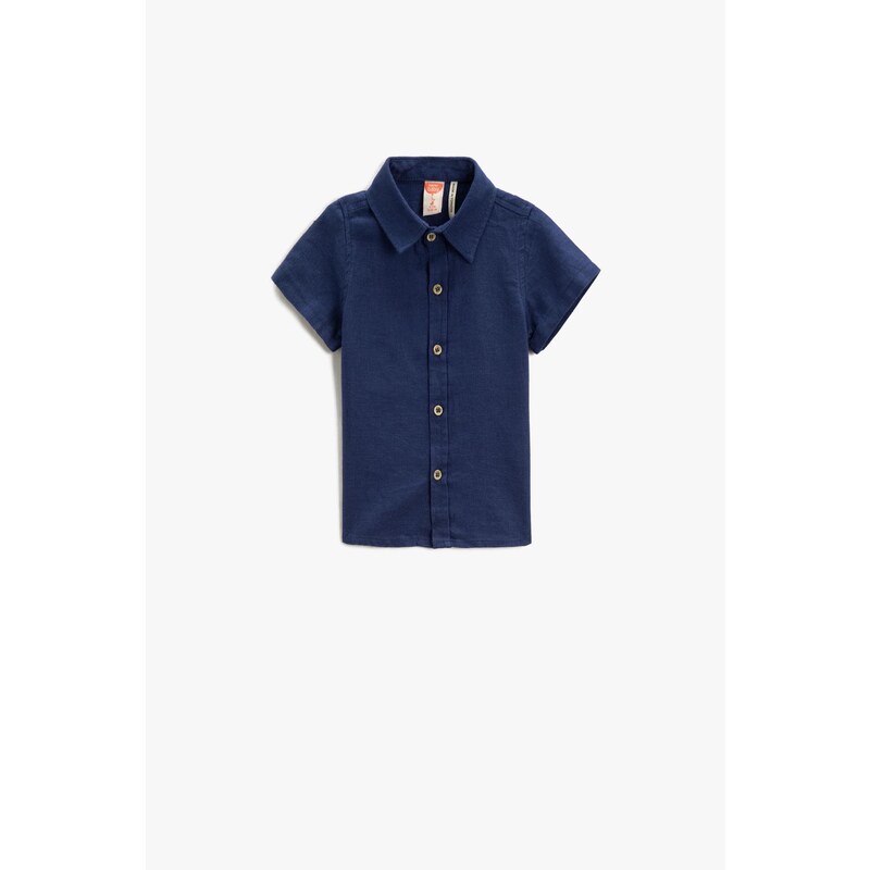 Koton Linen Blend Short Sleeve Shirt