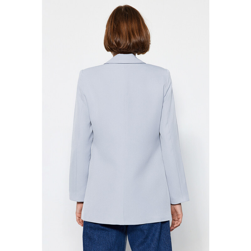 Trendyol Light Blue Regular Lined Buttoned Woven Blazer Jacket