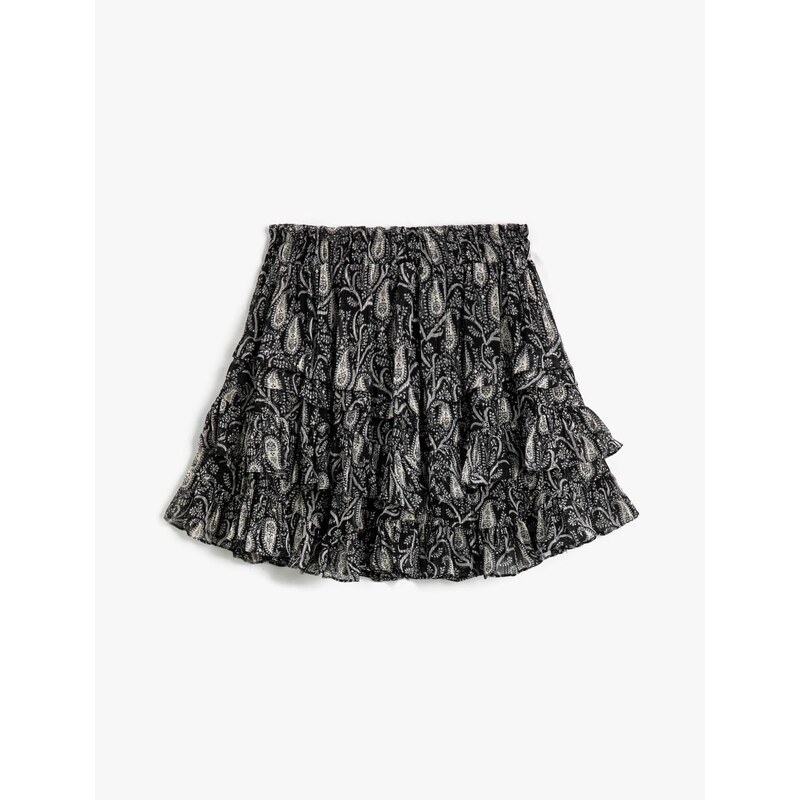 Koton Feather Detailed Tiered Mini Skirt