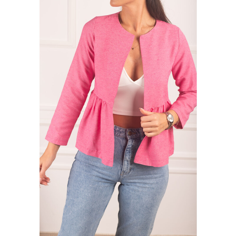 armonika Women's Fuchsia Waist Gathered Jacket