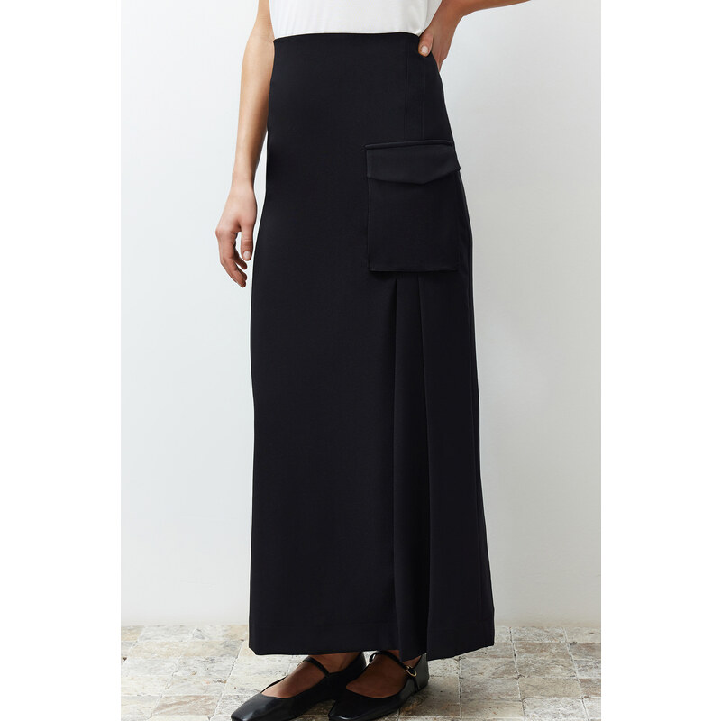 Trendyol Black Woven Fabric Long Pencil Skirt