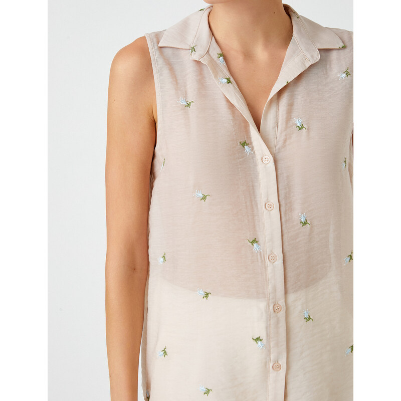 Koton Embroidered Sleeveless Shirt