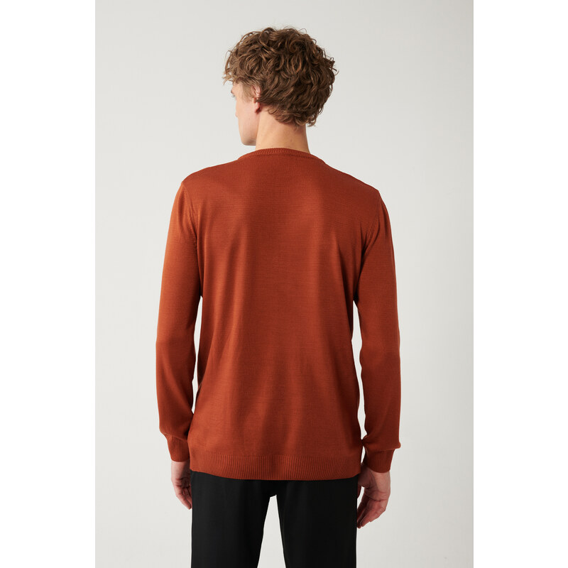 Avva Men's Tile Knitwear Sweater Crew Neck Non Pilling Regular Fit